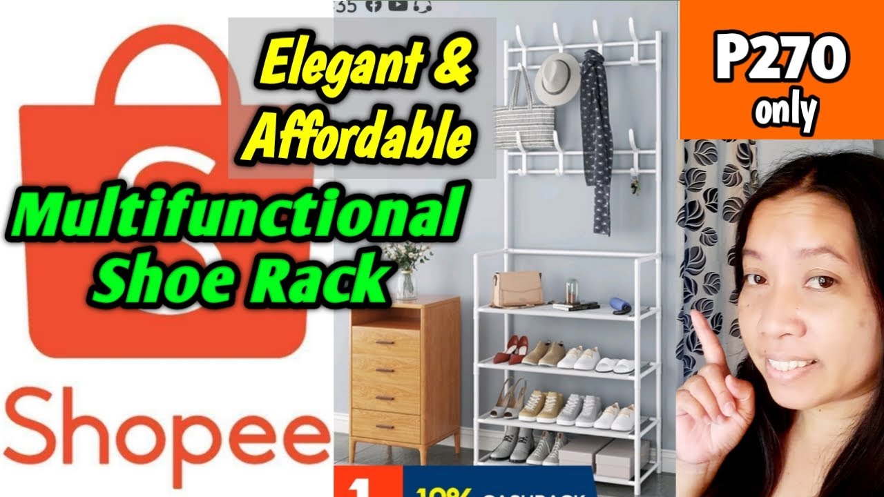 1pc 4-tier Simple Shoe Rack, Black Metal Pipe Integrated Multi-functional  Clothes Hanger, Storage Shoe Cabinet, Hat Rack, Suitable For Dormitory,  Home