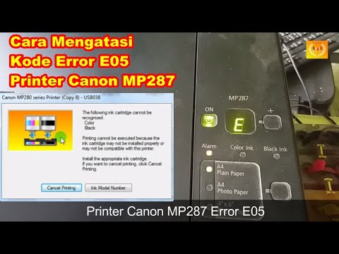 INDIKATOR LAMPU TINTA NYALA PADA CANON MP287, ink run out, ink is running low. 