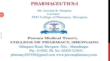 PH I  Introduction to different dosage form | Part VI