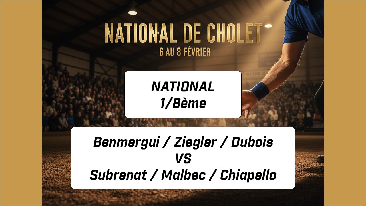 Miniature : 1/8 FINALE | Benmergui - Ziegler - Dubois vs SUBRENAT - Chiapello - Malbec | National Cholet 2026