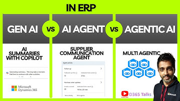 Gen AI vs AI Agent vs Agentic AI in ERP #microsoft #d365fo #d365talks