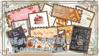 Bloxburg Decals: Menu and Bakery Decals🥖 | Chel