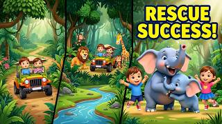 Baby Elephant Lost in the Jungle! | Can Kingsley &amp; Kayden Solve the Rescue? | Kids Adventure