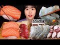 ASMR🍣 대왕 연어 초밥 제일 큰 사이즈 먹방 & 문어 새우 스테이크 MUKBANG SEAFOOD GIANT KING SALMON SUSHI EATING SOUND