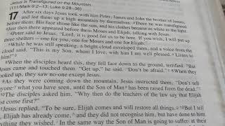 Matthew 17:1-9 reading - The Transfiguration