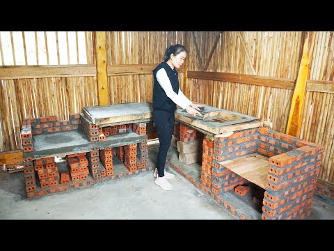 Rebuild the new stove, bigger and more beautiful - How to build brick stove kitchen