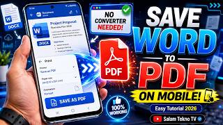 How To Save Word File in PDF Format on Mobile (No Converter Needed)
