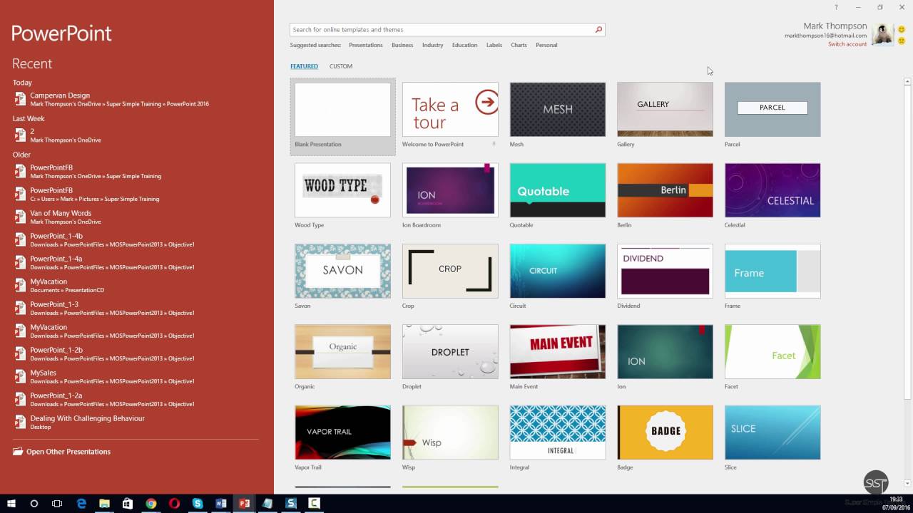 powerpoint presentation windows 10