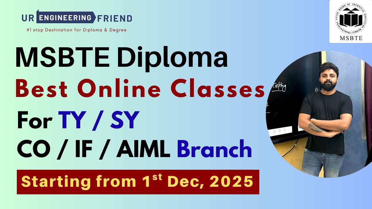Best Online Classes For 3rd Year MSBTE Diploma Starting From 1st Dec 2025 | Fees , Timing & Offer