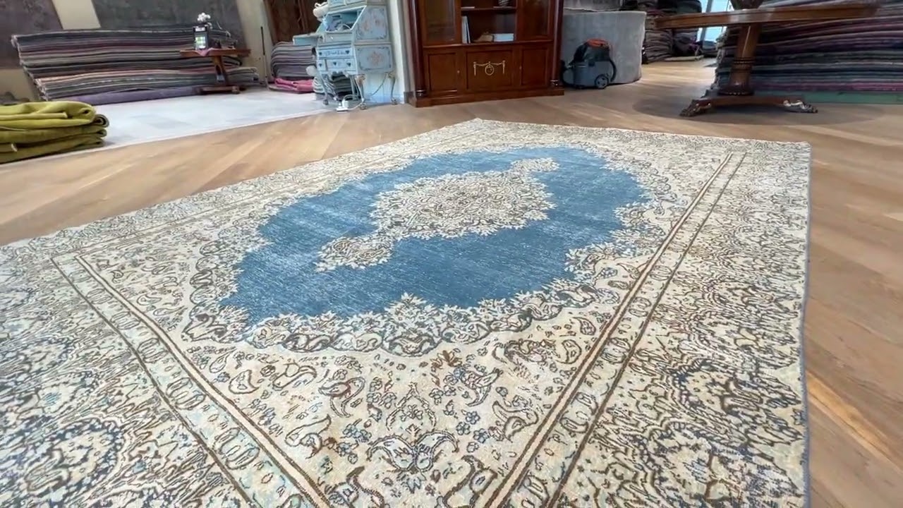 Tapis Persan Retro bleu 24629