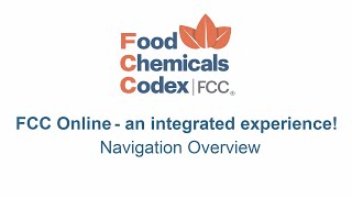 Food Chemicals Online (FCC): Navigation Overview