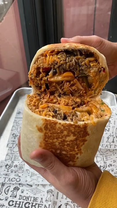 We ordered EVERY ingredient possible inside a burrito at Tacoria in New Jersey! 🌯💪🤤 #DEVOURPOWER