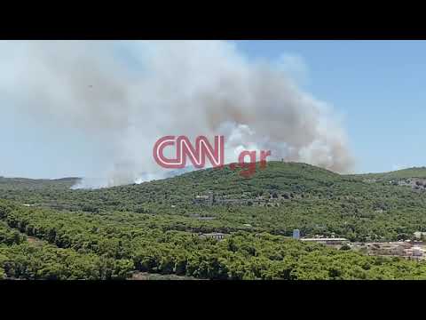 Βίντεο από την πυρκαγιά στο Λαύριο