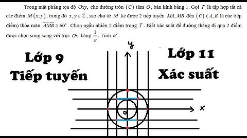 THPT Nguyễn Đăng Đạo: Xác suất: Trong mặt phẳng tọa độ ,Oxy cho đường tròn (C) tâm O , bán kính bằng