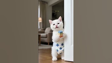 Just because its affection was divided, the kitten ran away.😭👣 #animation #kitten #cat