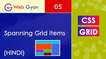 CSS Grid Items Spanning tutorial in Hindi.