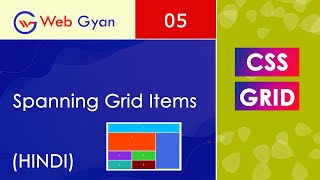 CSS Grid Items Spanning tutorial in Hindi.