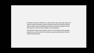 efficient market hypothesis