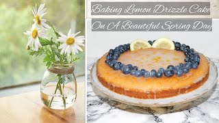 Baking Lemon Drizzle Cake On A Beautiful Spring Day (ASMR Baking Cake)