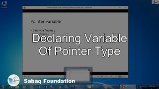 Declaring variable of pointer type, Computer Science Lecture | Sabaq.pk