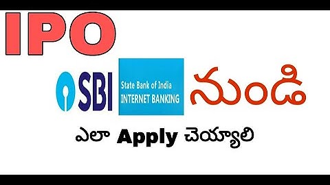 #IPO apply through SBI NET BANKING