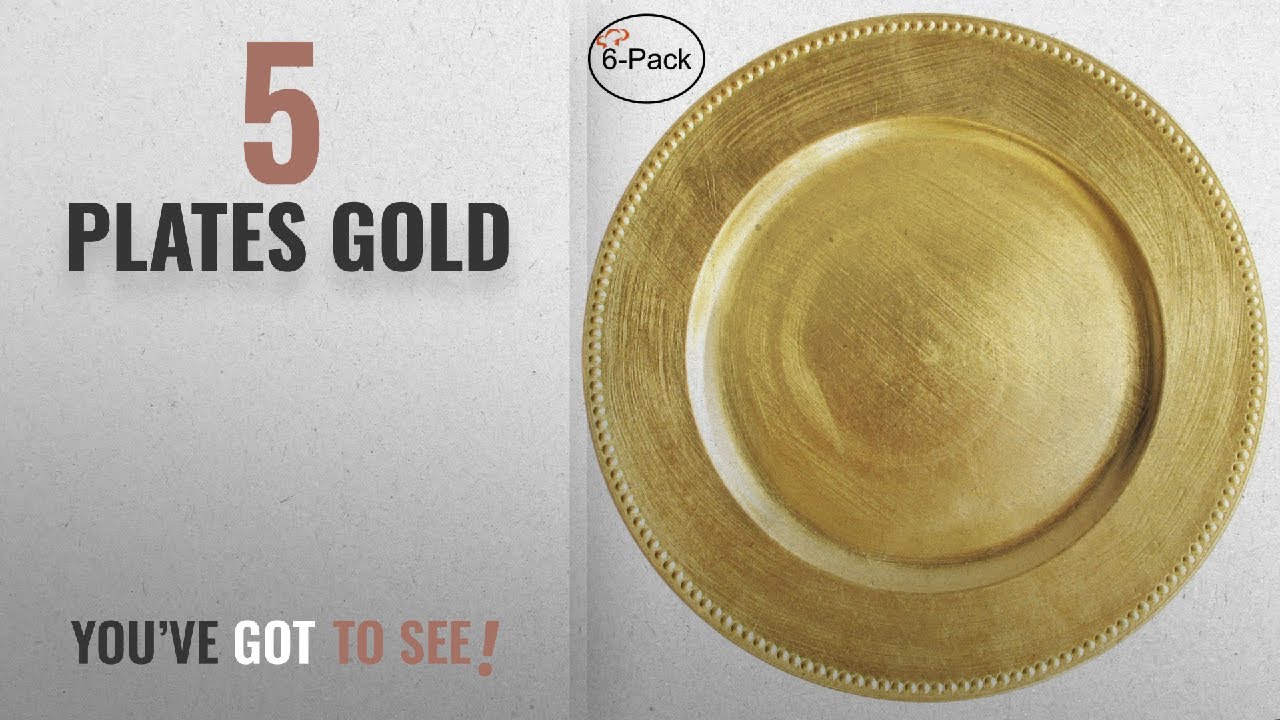 Best Plates Gold [2018]: Tiger Chef 13-inch Gold Round Beaded Charger ...