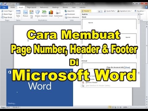 Cara Membuat Header, Footer dan Page Number di Ms. Word