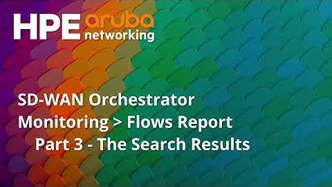 SD-WAN Orchestrator Monitoring Flows Report 3: The Search Results