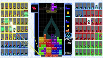 my tetris line clear sends 8 lines in tetris 99 teams!!