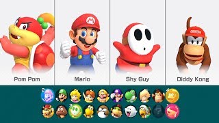 Super Mario Party - River Survival - Red Team Pom Pom vs Mario vs Diddy Kong vs Shy Guy (4 Players)