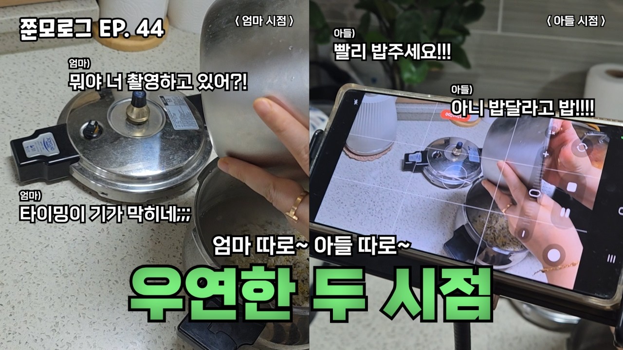 쭌모로그 Ep.44 [ 우연한 두 시점 ] | 삼계탕, 치킨버섯상추 피타 브레드 샌드위치, 돼지갈비김치찜 + 계란찜, 근무 브이로그