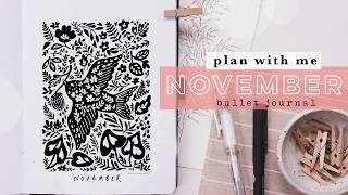 🌟✍️📚 November Plan With Me | Bird Folk Art Bullet Journaling for Beginners!