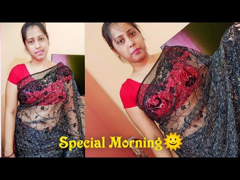Morning Special Video with Black Saree