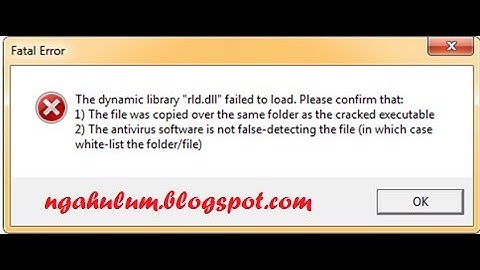 Mengatasi "The dynamic library"rld.dll" failed to load" PES 2014