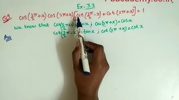 Chapter 3 Exercise 3.3 (Q9) Trigonometric Functions Class 11 Maths NCERT