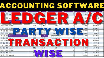 fully automatic accounting software in excel Ledger Account Party wise | Transaction  wise