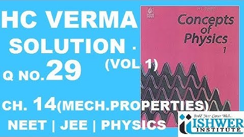 H C Verma - SOLUTION - Chapter 14 - QUESTION 29- ( Q 29 ) - MATERIALS PROPERTIES | Elasticity