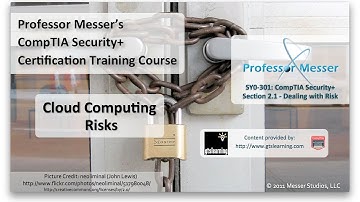 Cloud Computing Risks - CompTIA Security+ SY0-301: 2.1