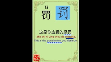Chinese character video card.                  罚, #Learn Chinese.# Chinese characters