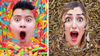 HALLOWEEN FOOD VS REAL FOOD CHALLENGE | BEST CHALLENGES AND TRICKS | CRAZY FOOD IDEAS BY CRAFTY HYPE