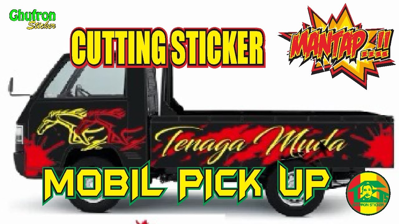 DESAIN CUTTING STICKER MOBIL PICK UP L300 YouTube