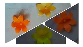 how to make a flower with papers for beginners | simple and easy flower making with colour papers