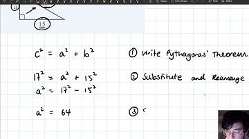 Year 9 - Finding the Length of a Shorter Side using Pythagoras