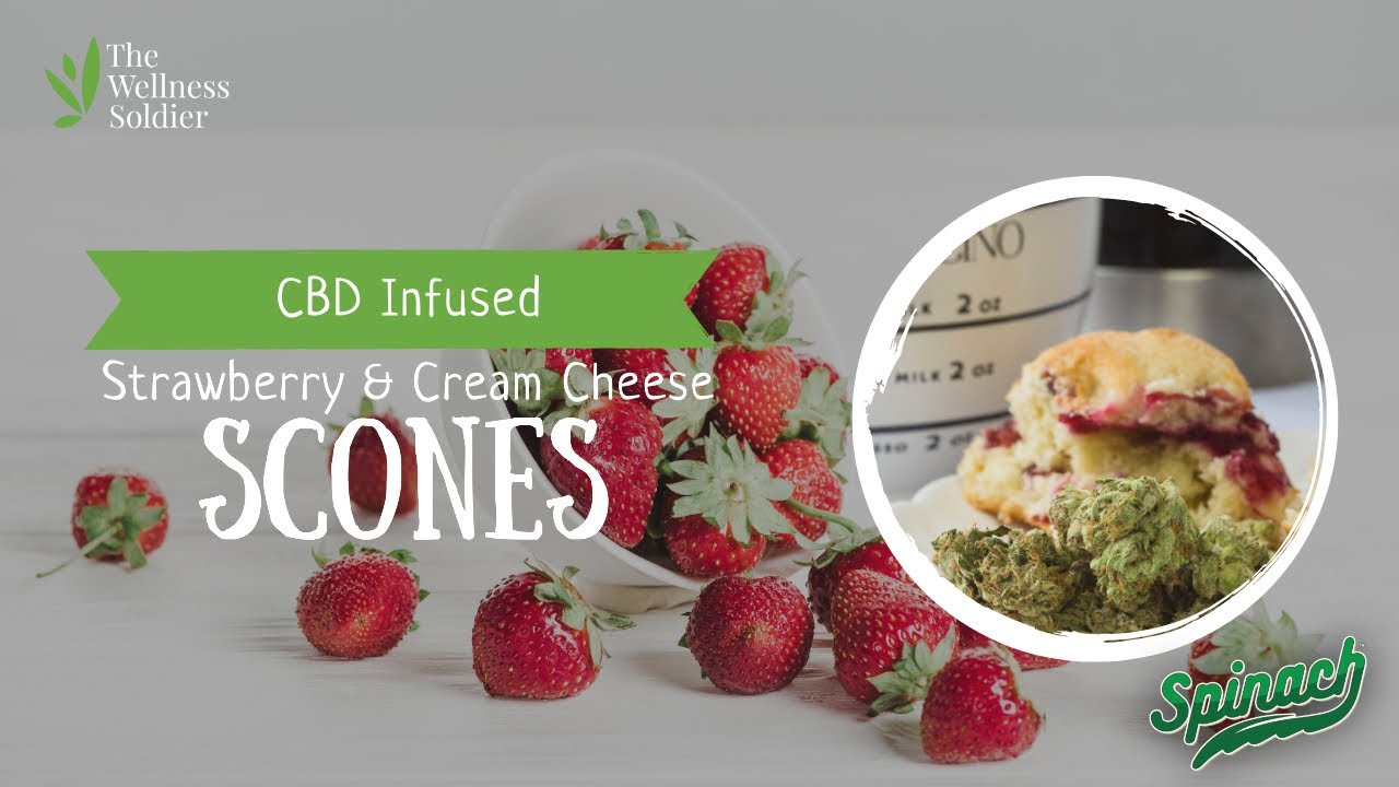 Wake & Bake - CBD Strawberry & Cream Cheese Scones using "Dancehall" from Spinach