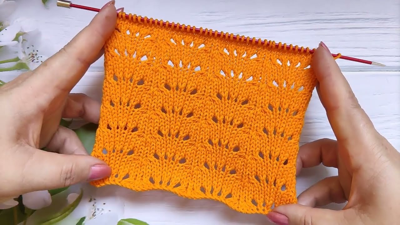 Lace Wavy Stitch Knit Pattern | Wellenmuster stricken | Punto Onda ai ferri | Punto Ondulado Calado