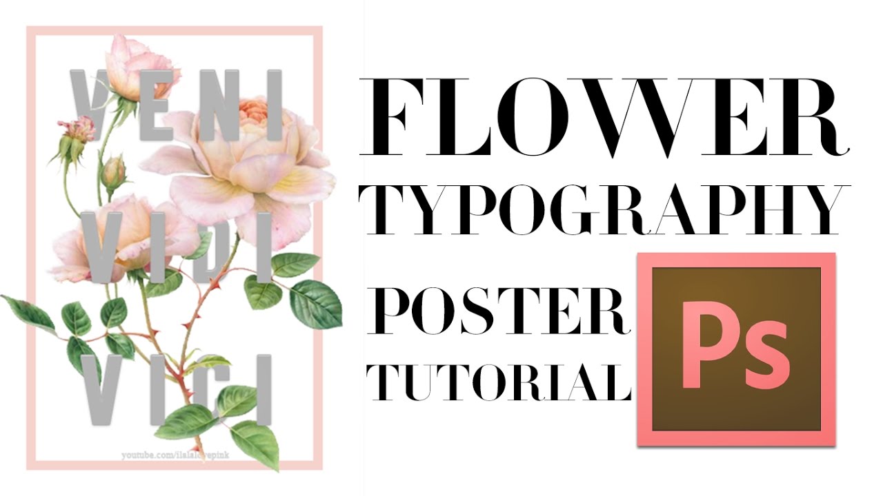 flower typography poster tutorial