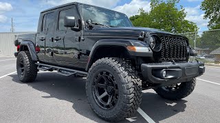 2.5" Lifted Jeep Gladiator Apex Edition on 35s Black 2021 Oscar Mike Review