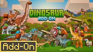 TAME & RIDE DINOSAURS ADDON in your Minecraft Bedrock Survival World! screenshot 5