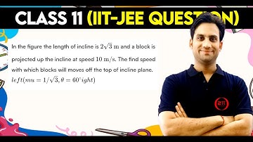 In the figure the length of incline is 2√3 m and a block is projected up the incline at speed 10 m/s