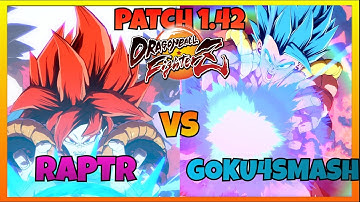 DBFZ 1.42 - RAPTR vs GOKU4SMASH gameplays (Gogeta 4, Adult Gohan, Hit vs Blue Gogeta, GT Goku, A 21)
